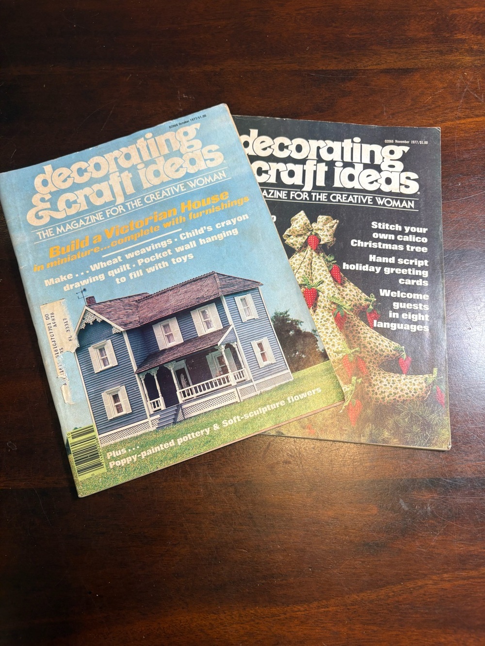 Vintage 1977 Decorating & Craft Ideas Magazine Lot Oct Nov Retro Crafts Christma